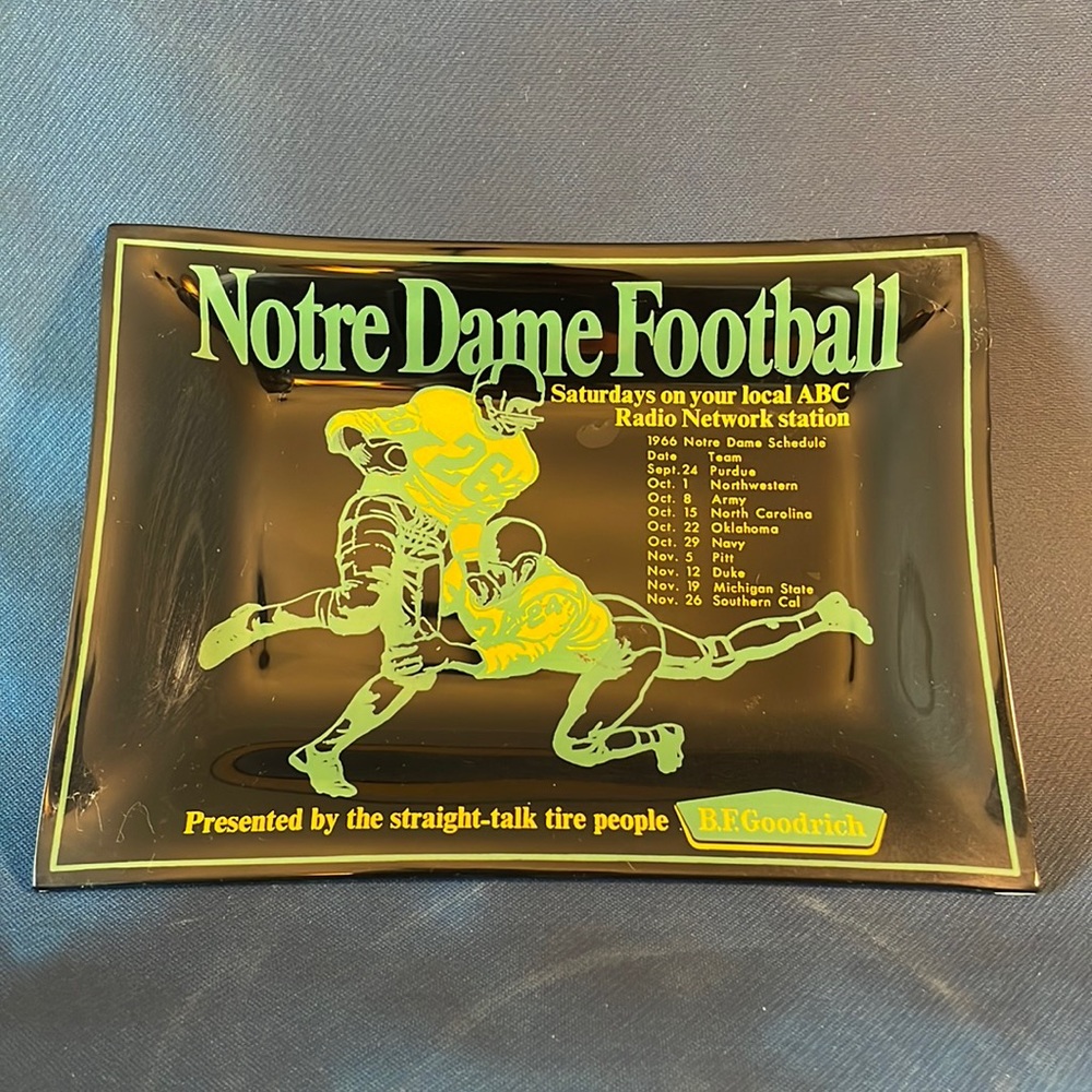 Vintage Notre Dame 1966 Glass Dish/Ashtray